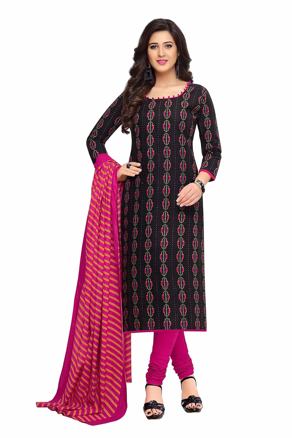 miraan women's dress material (band1607_black_free size)