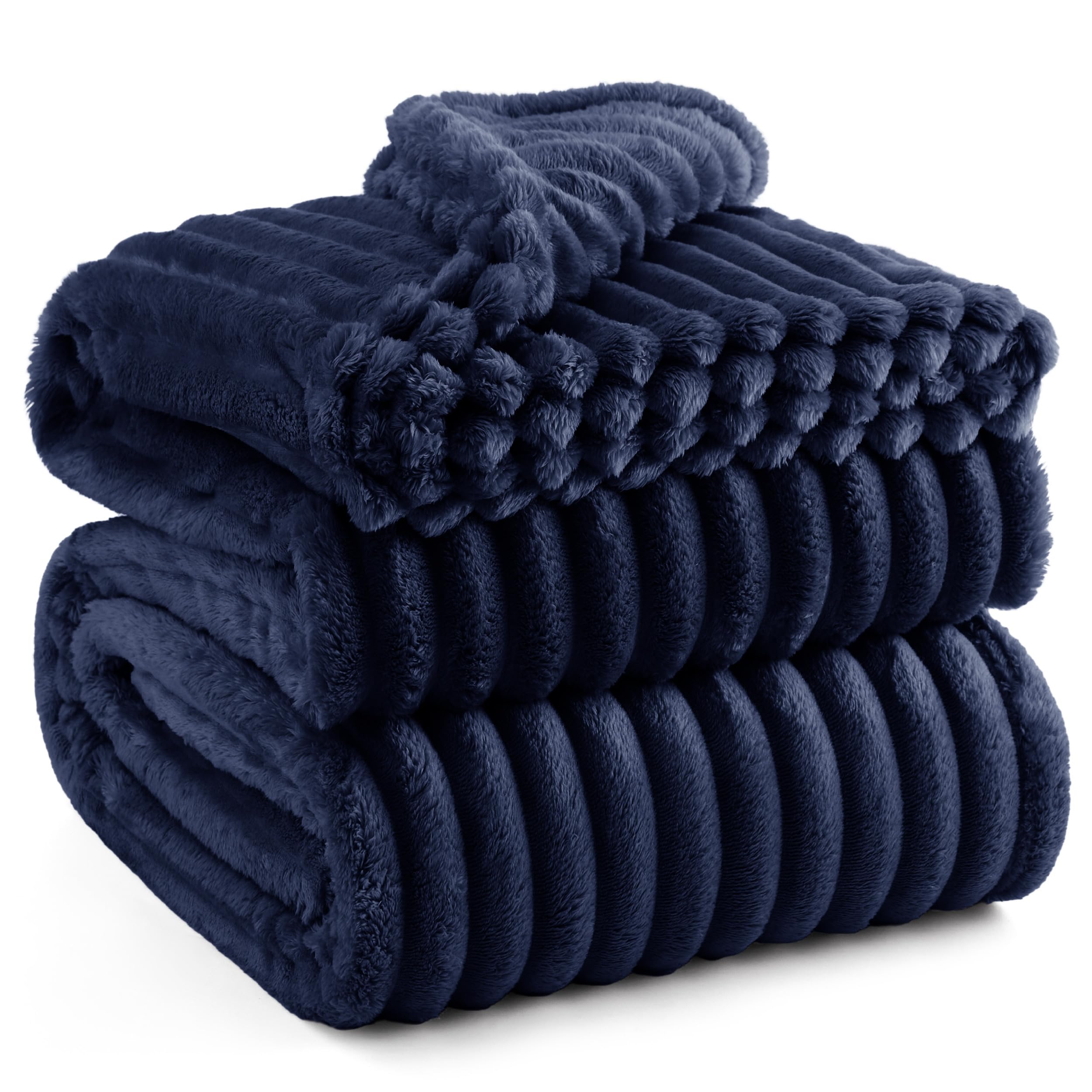 Photo 1 of Bedsure GentleSoft Blue Fleece Blanket for Couch - Cozy Soft Blankets for Women, Cute Small Throws for Girls, 90x90 Inches