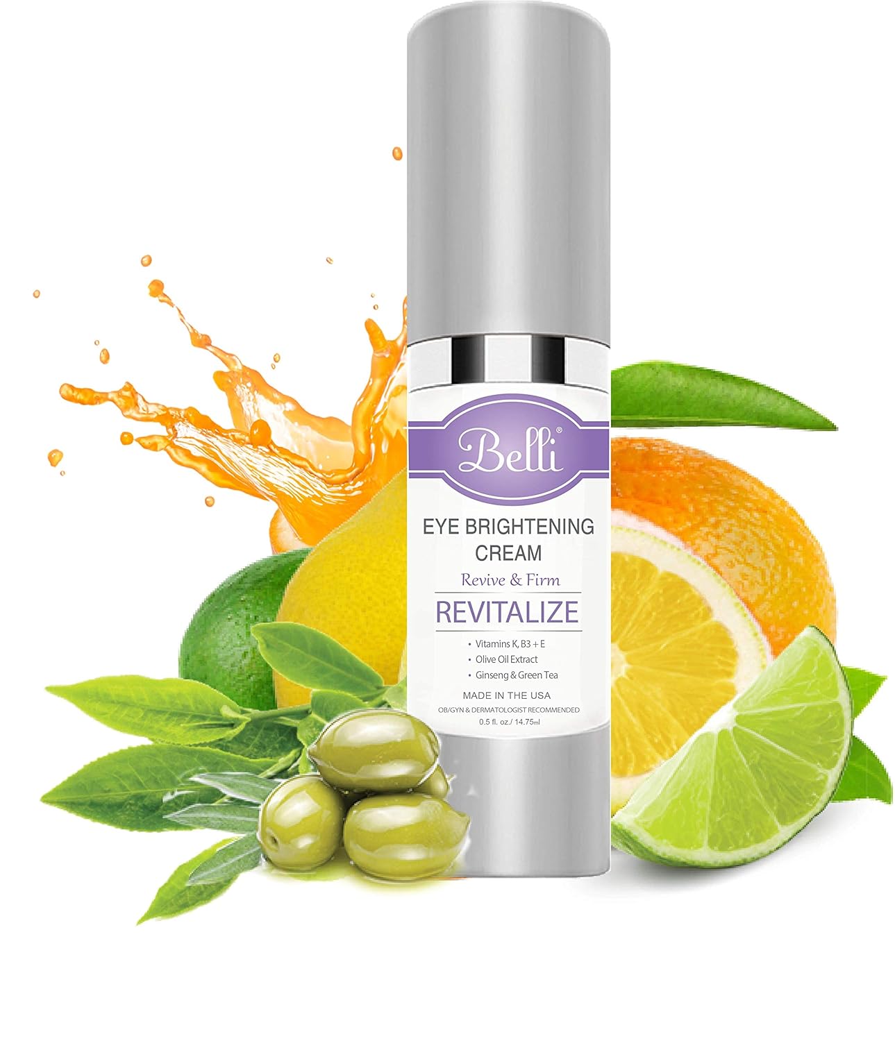 Belli Skincare Eye Brightening Cream, Pregnancy Safe and Vegan Free (0.5 oz)