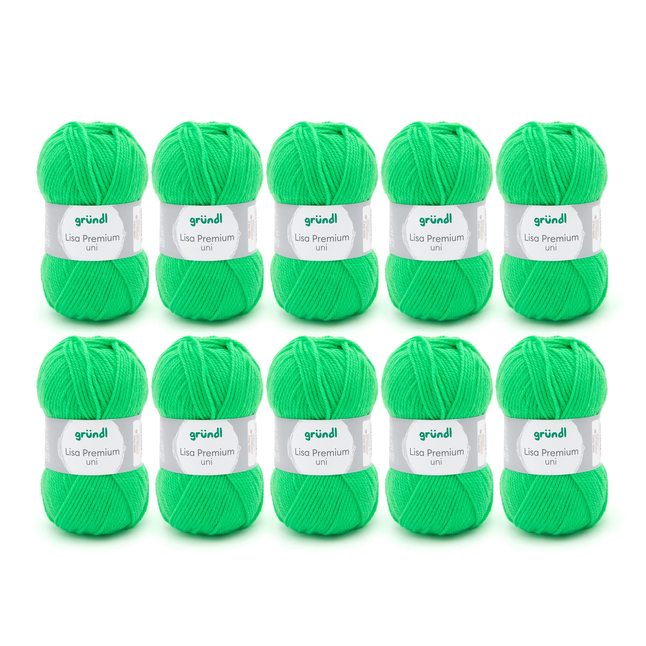 Grundl Lisa Premium uni 50g - neon green 29 -Pack of 10