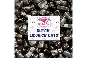 R.U.S. CANDY Dutch Licorice Cats by RUS Candy Company, 2 Pack - 5.29 oz Each | Authentic Dutch Candy | Imported Licorice Treats - comes with travel size bags (Cats)