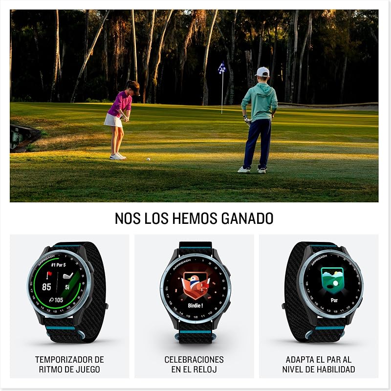 Approach J1, 43mm, Relógio de Golfe Júnior com GPS, Preto