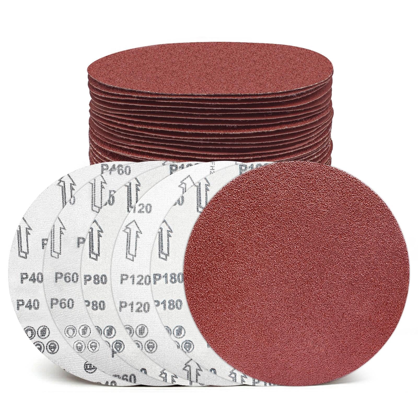 SenmaiTools 30 Pieces Hook and Loop Sanding Discs 300 mm sanding pads 6 x Grit 40 60 80 120 180 for Discs Sander โ image 1