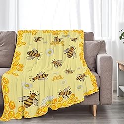 Bee Blanket Cozy Fluffy Honey Bee Fleece Throw