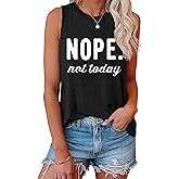 Hount Womens Casual Loose Graphic Comfy Tank Tops Summer Basic T-Shirts Sleeveless Shirts Tunic Tops