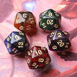 Grajar 35Pcs DND Dice Set with 5 Colorful Animal