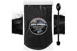 Charcoal Black Mica Powder for Epoxy Resin 100g / 3.5oz. Sealed Bag - TECHAROOZ 2 Tone Resin Dye Color Pigment Powder for Lip Gloss, Nails, Colorant for Slime Bath Bombs Soap Making & Polymer Clay