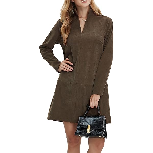 EZAPINE Women Faux Leather Mini Dress Short Sleeve Crew Neck A Line Flowy  Swing PU Party Dress with Pockets Green at Amazon Women's Clothing store