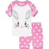 KikizYe Little Big Girls Pajamas Set Short Sleeve PJs 100% Cotton Pyjamas