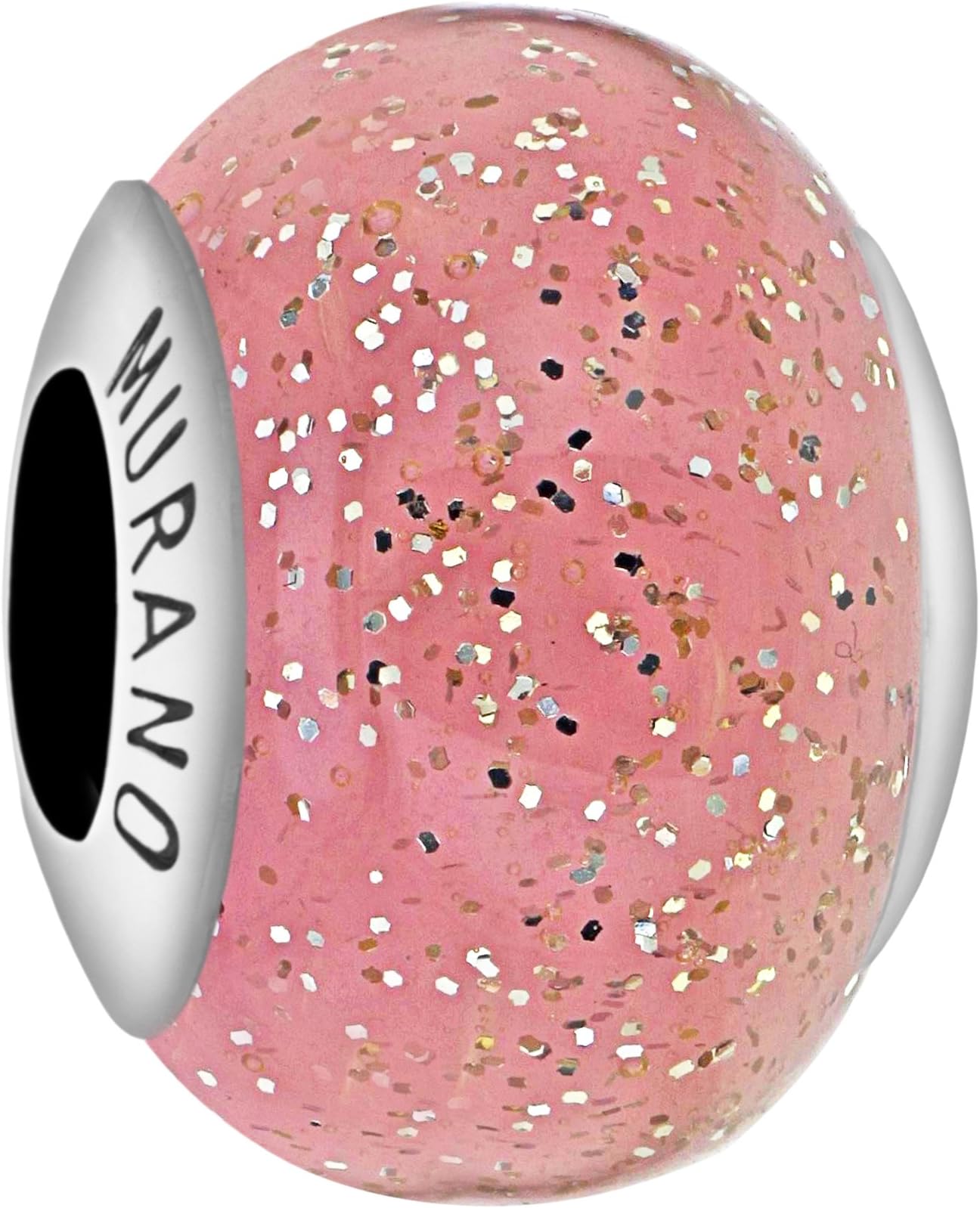 Tuscany Charms Sterling Silver Glitter Murano Bead