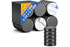 Grtard 20Pcs Small Magnets for Crafts with Adhesive Backing, 25x5mm Ceramic Magnet Strong Craft, Strong Round Circle Magnet Perfect for Button DIY, Craft Hobbies, Science Projects