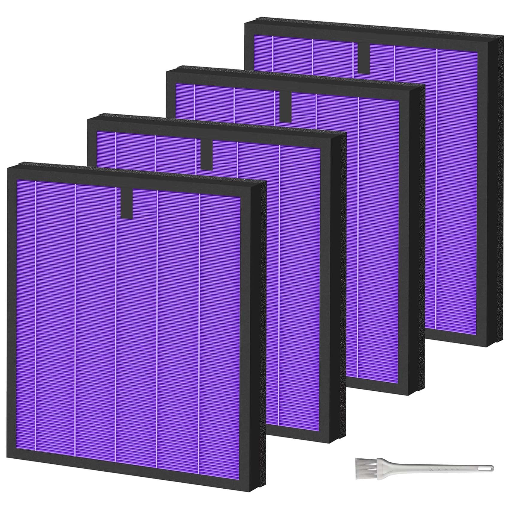 Photo 1 of 4 Pack HY4866 Genuine Air Purifier Replacement Filter for MORENTO HY4866 WESTHEY HY4866, YIOU M1 Air Cleaner Purifiers Multifunction Version Purple 4 Pack Air Purifier Filters + 1 Cleaning Brush