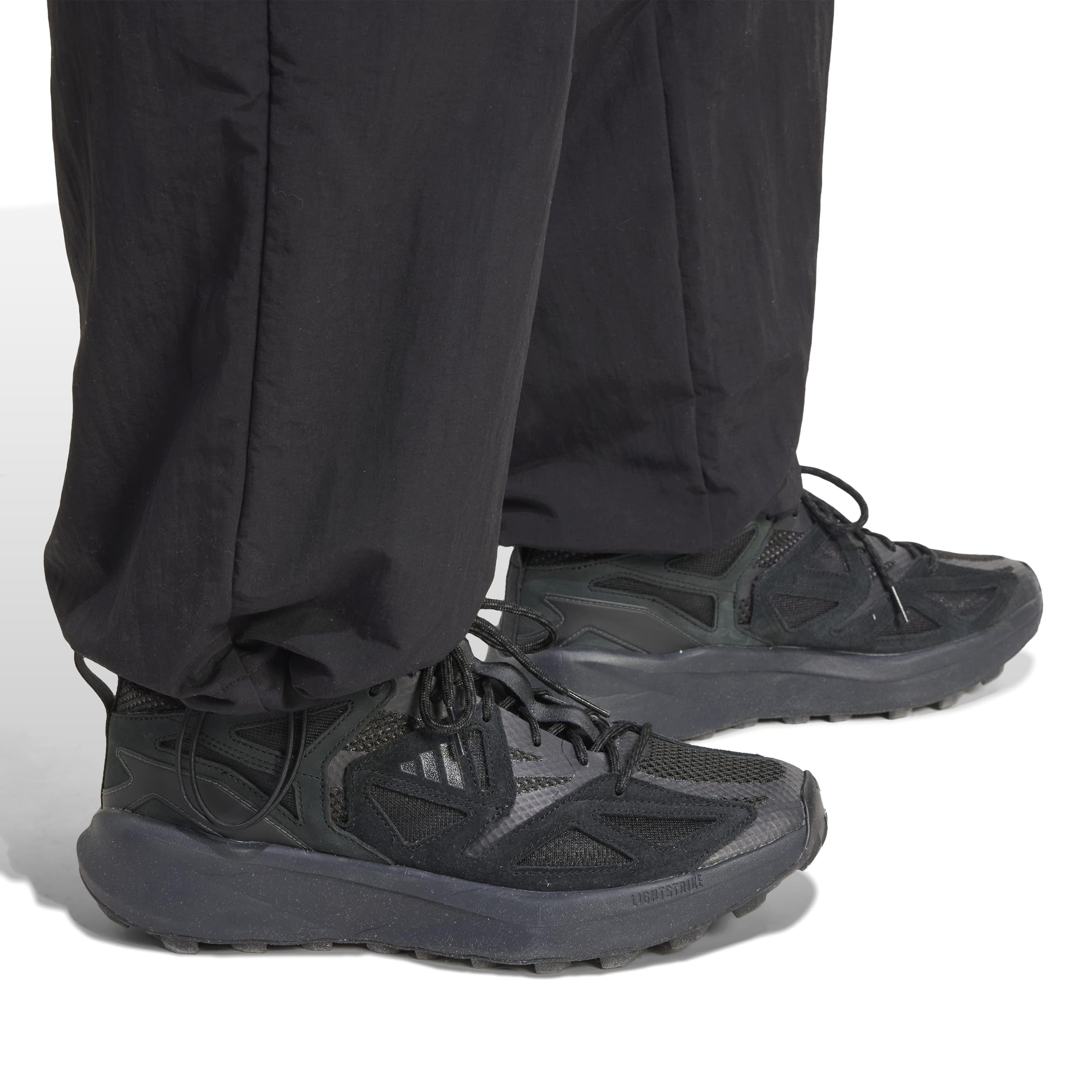 Adidas Men's Essentials SMALL Logo Woven Open Hem Pant, Black/White, L 4