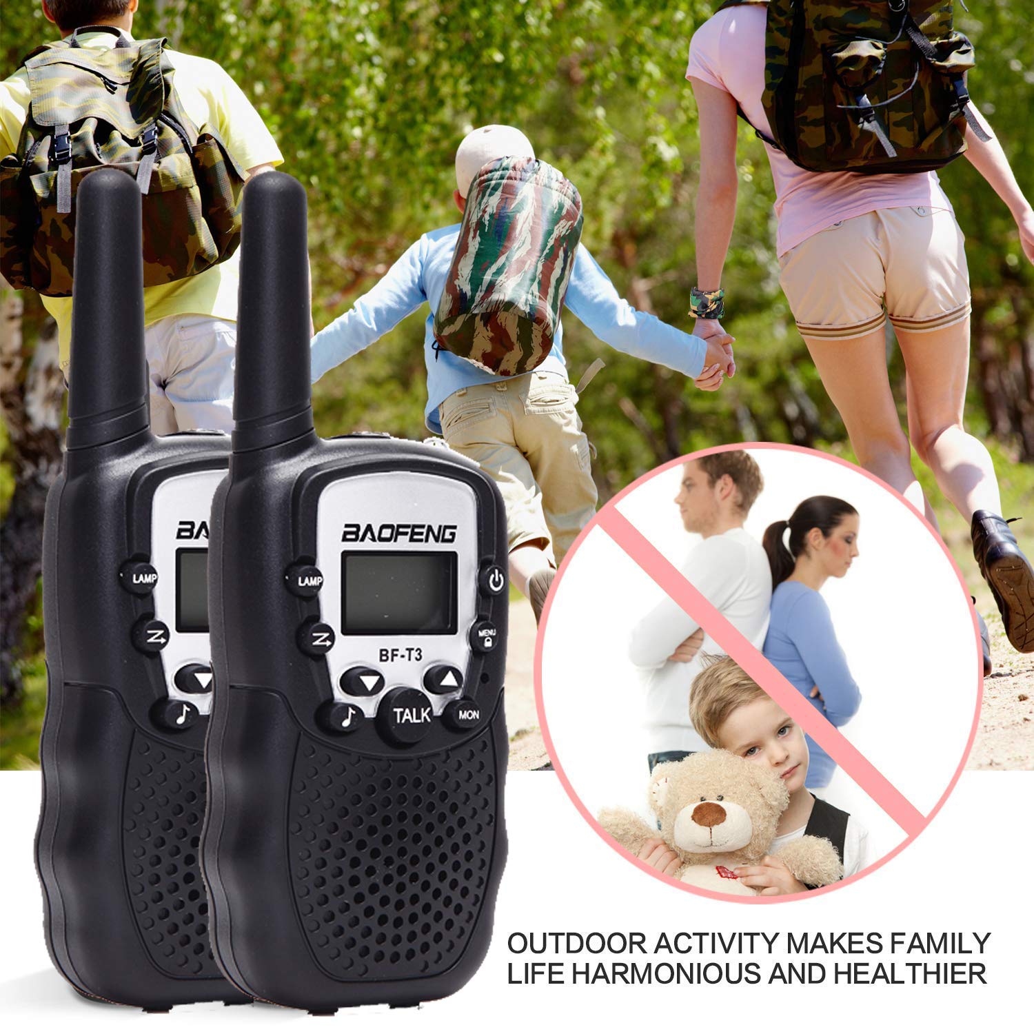Walkie Talkies for Kids, 22 Channels 2 Way Radio 3 Mile Long Range Kids Toys and Handheld Kids Walkie Talkies, Best Gifts and Top Toys for Boy and Girls Ages 3-12 for Outdoor Adventure Games (1 Pair)