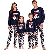 GRPSKCOS Christmas Pajamas for Family Christmas Matching Family Pyjamas Set Xmas Santa Claus PJs for Mens Womens Adults Kids