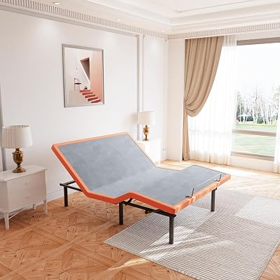 ESHINE Adjustable Bed Frame Queen - Ergonomic Zero Gravity Bed Base, Foot & Head Incline, APP Control, Wireless Remote, Anti-Snore, Queen, 2000 Series