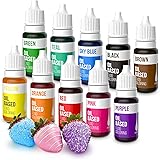 Upgraded Oil Based Food Coloring for Chocolate, 10 Colors Oil Food Coloring for Candy Melts, Nomeca Edible Food Dye for Bakin