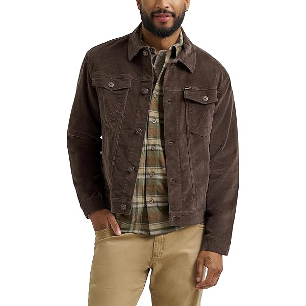 Wrangler Men's Cowboy Cut Corduroy Jacket Brown XXL at Amazon