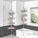 KEGII Chrome Telescopic Shower Caddy Corner 4 Tier Adjustable Stainless Steel view 8
