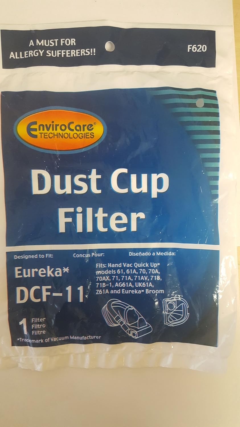 Eureka DCF11 Quick Up Washable & Reusable Dust Cup Filter Fits Eureka Models: 61, 61A, 70, 70A, 70AX, 71, 71A, 71AV, 71B, 71B-1, AG61A, UK61A, Z61A, and Eureka Broom Compare to Eureka Part # 39657