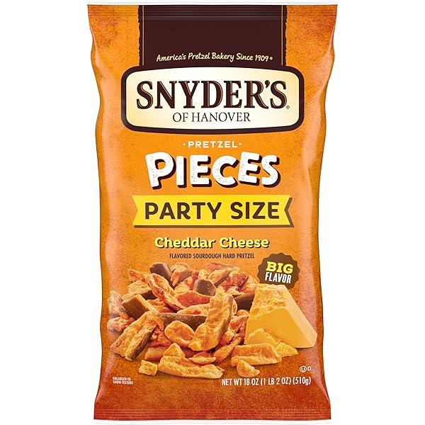 SNYDER’S OF HANOVER PRETZEL PIECES, CHEDDAR CHEESE, PARTY...