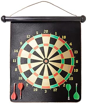 SS Creation Foldable Double Sided Magnetic Dartboard Game with 6 Non Pointed Darts for Kids and Adults- 12 inch