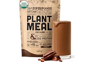 SAPLING Plant Meal Replacement Shake - Chocolate - 25g of Plant Based Vegan Protein Powder, 76+ Organic Superfoods, Vitamins & Minerals, Mushrooms, Super Greens, Digestive Enzymes & Probiotics - 15 Servings