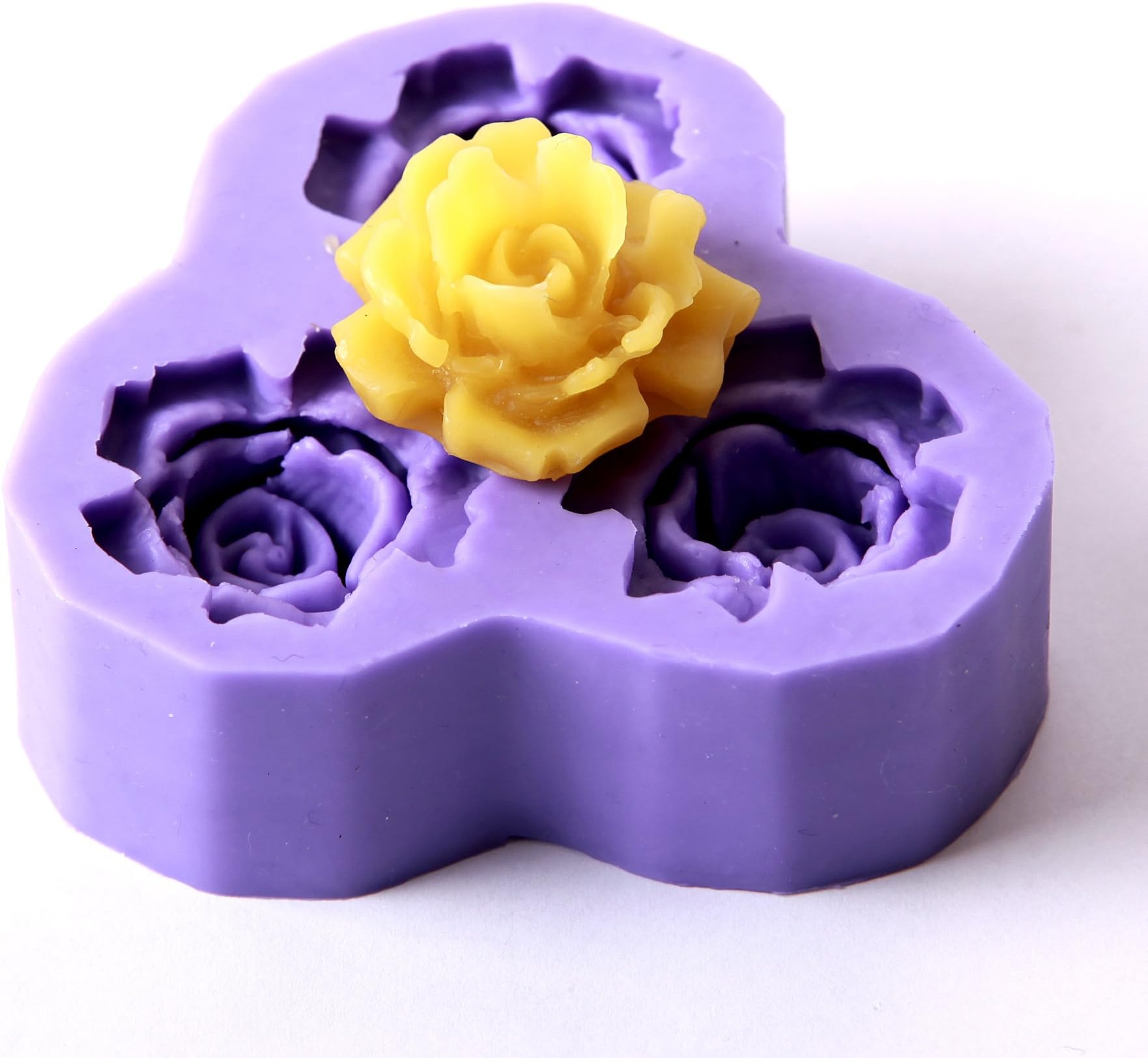 Rose Fondant Icing 3 Cavity Silicone Mould