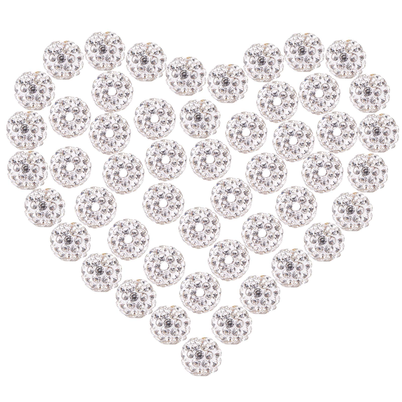 NBEADS 50 Pcs 6mm Crystal Disco Ball Beads Rhinestone Beads Jewelry Making Charms(Grade A)