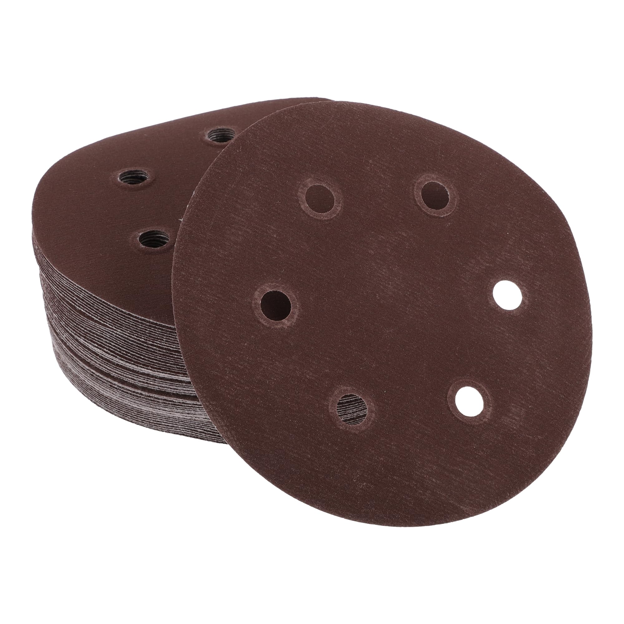 Partuto 50 Pcs 6inch 6 Hole 600 Grit Universal Sanding Discs - Round Hook and Loop Sandpaper - White Paper Red
