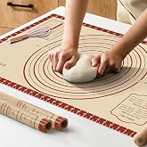 DANIA &amp; DEAN 26"x16" Extra Thick Silicone Baking Mat for Pastry and Bread | Non-Slip &amp; Non-Stick Mat with Measurements, for Pizza, Pie Crust, Dough Rolling, Pasta &amp; Sourdough, Reusable Counter Sheet