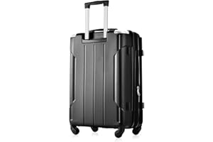 Merax 20 Inch Carry On Luggage with Wheels Aluminum Alloy Corner Hard Shell Suitcase TSA Luggage Suitcases for Travel Woman Men(Black)