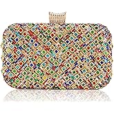 Milisente Clutch Purses For Women Crystal Clutches Evening Bags Gemstone Clutch Purse For Wedding Formal