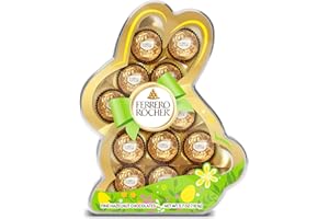 Ferrero Rocher, 13 Count, Premium Gourmet Milk Chocolate Hazelnut, Individually Wrapped Candy for Gifting in a Bunny-Shaped Box, Great Easter Gift, 5.7 oz