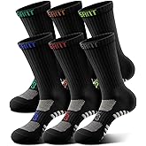 KEMISANT Men Socks,Active Crew Socks Breathable Wicking for Men Sports Running Cushioned Footbed Arch Supportive