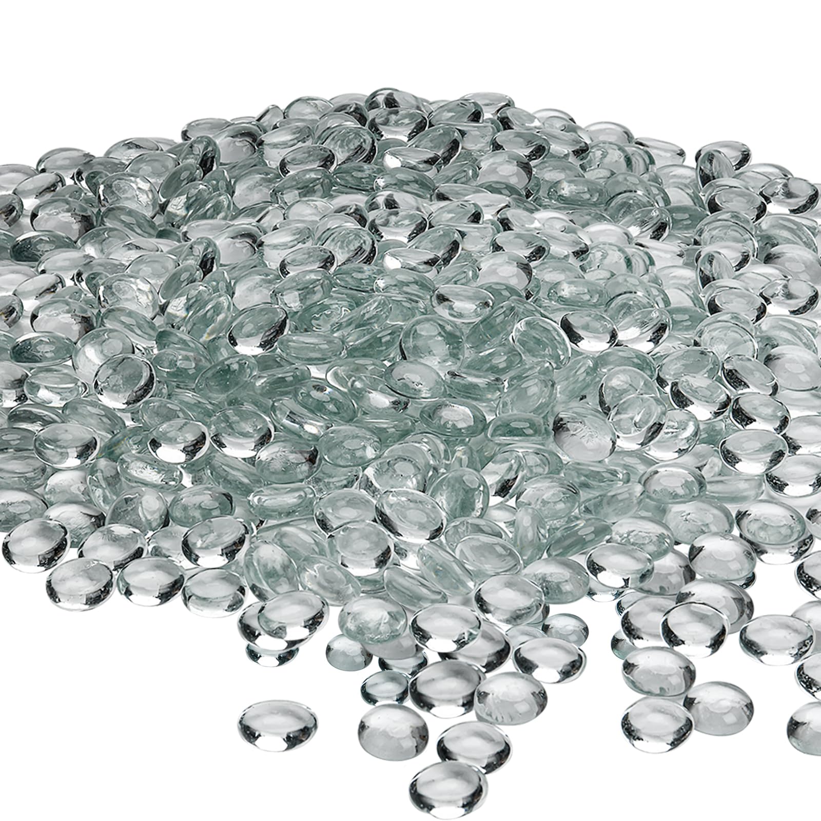 Hiziwimi 1800g(About 400Pcs) Decorative Glass Pebbles, Transparent Glass Pebbles, 17-20MM Decorative Glass Stones Granulates, Glass Beads for Aquariums, Gardens, Crafts & Vase Decoration — image 1
