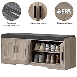Homleke 2-Tier Storage Bench, Shoe Bench with