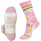 InnoBeta Sister Gifts Socks, One Size Crew Socks for Sisters on Birthday - Best Sister Ever