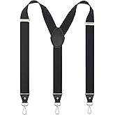 Timiot Mens Suspender with Swivel Hooks Adjustable Braces Y Shaped Elastic Comfortable Braces Belt Loops Strap