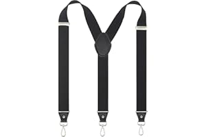 Timiot Mens Suspender with Swivel Hooks Adjustable Braces Y Shaped Elastic Comfortable Braces Belt Loops Strap