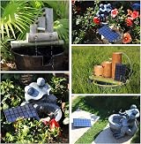 AMZtime DIY Solar Fountain 2.5W Water Pump with 6 Nozzles 1.2m Hose view 3