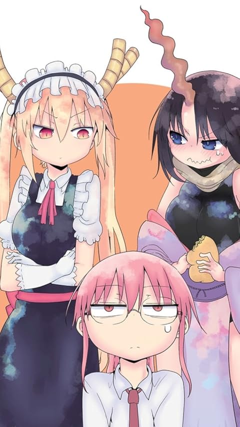 小林さんちのメイドラゴン トール,小林さん（こばやしさん）,エルマ XFVGA(480×854)壁紙画像