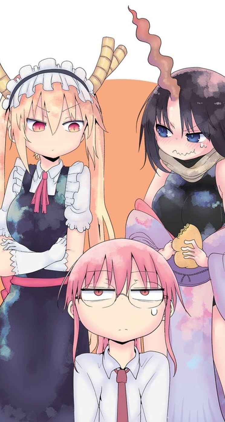 小林さんちのメイドラゴン トール,小林さん（こばやしさん）,エルマ iPhoneSE/5s/5c/5 壁紙 視差効果画像