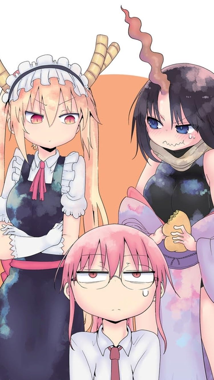 小林さんちのメイドラゴン トール,小林さん（こばやしさん）,エルマ iPhone SE/8/7/6s(750×1334)壁紙画像