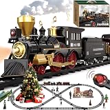 BUBUQE Remote Control Train Set with Steam Locomotive & Tracks view 1