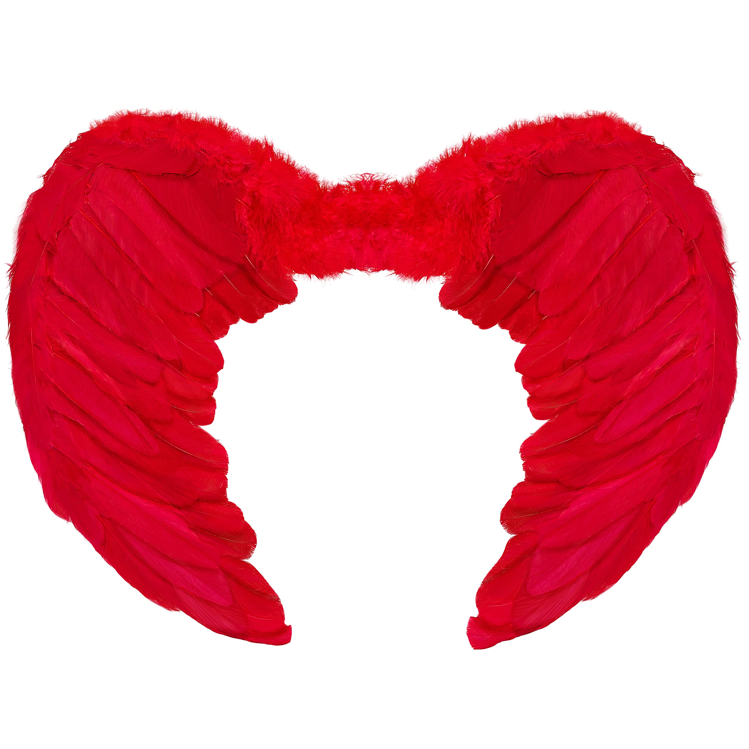 Balinco Angel wings | Angel wings | Cupid | Feather wings | Devil wings as accessory for ladies costume Halloween | Carnival | Mottoparty (Red)