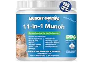 Munchy Chomps 11-in-1 Multivitamin for Cats - Comprehensive Health Support with Multivitamins - Supports Immune, Joint, Skin 