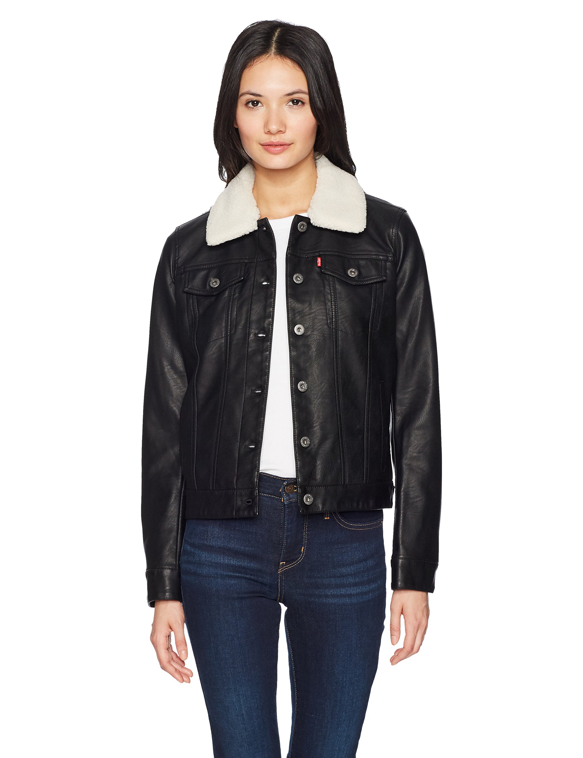 levi's classic faux leather trucker jacket