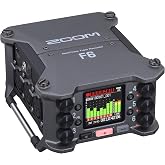 Zoom F6 Professional Field Recorder for Filmmakers &amp; Musicians | Clip-Free Audio with 32-Bit Float, Dual A/D Converters, 6 XLR Inputs, 14 Tracks, Timecode I/O, Wireless Control