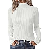 Zeagoo Women's Turtleneck Sweaters 2026 Fall Fitted Long Sleeve Pullover Sweater Ribbed Knit Basic Tops
